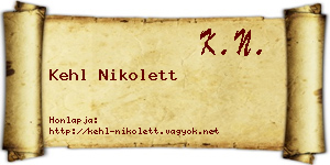 Kehl Nikolett névjegykártya